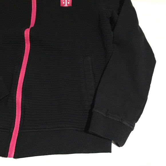 T-Mobile Jacket Mens Small Black Full Zip Employee Ribbed Sweatshirt - Picture 2 of 8